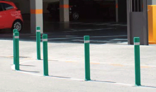 flexible bollards a-flex fixed installed