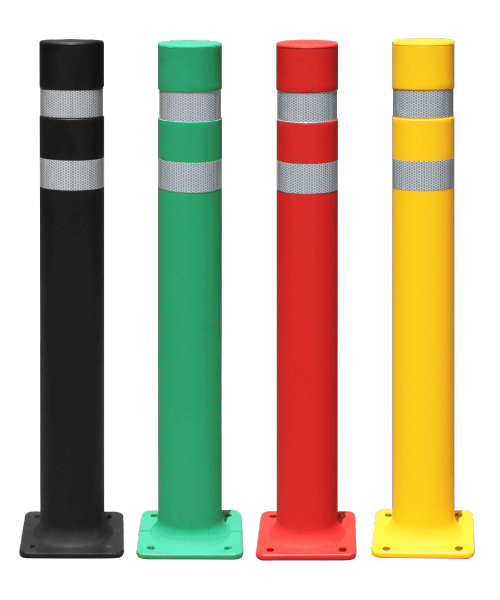 semi-flexible A-Eco bollards with plate