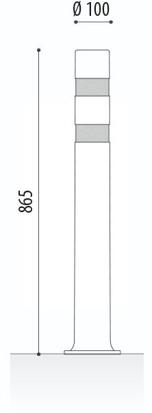 measure semi-flexible A-Eco bollards with plate
