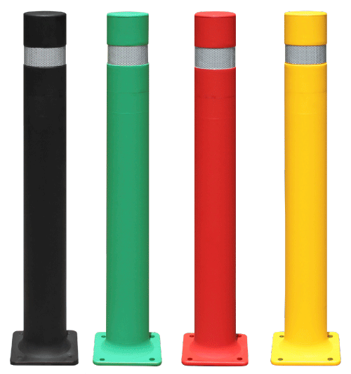 semiflexible bollards a-eco with plate