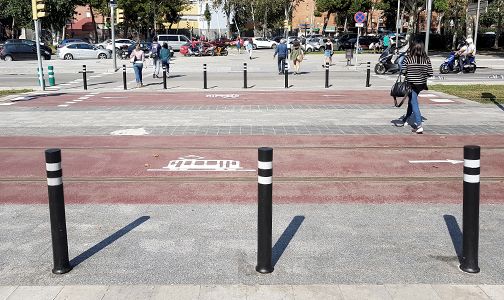 A-Flex dt bollards installed A-Flex dt bollards installed